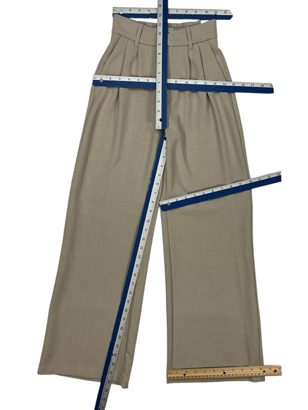 Abercrombie & Fitch A&F Sloane Tailored Wide Leg Pant XXS Short Cream NEW - Picture 4 of 12